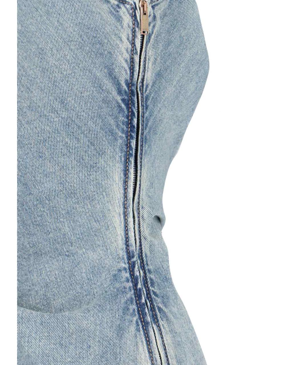 ALEXANDER MCQUEEN Синее хлопковое платье, фото 5