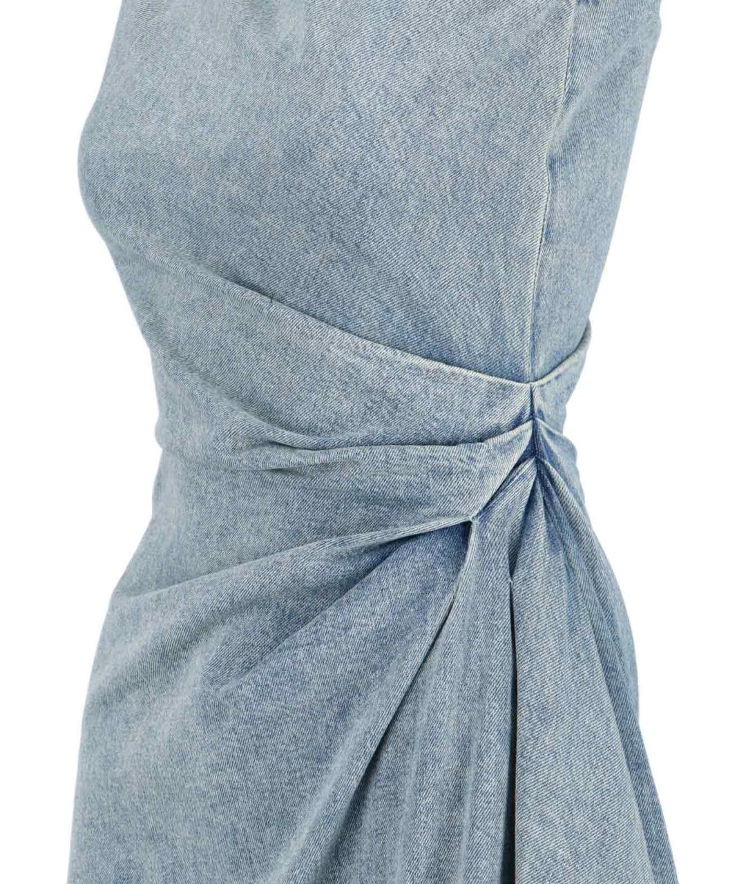 ALEXANDER MCQUEEN Синее хлопковое платье, фото 3