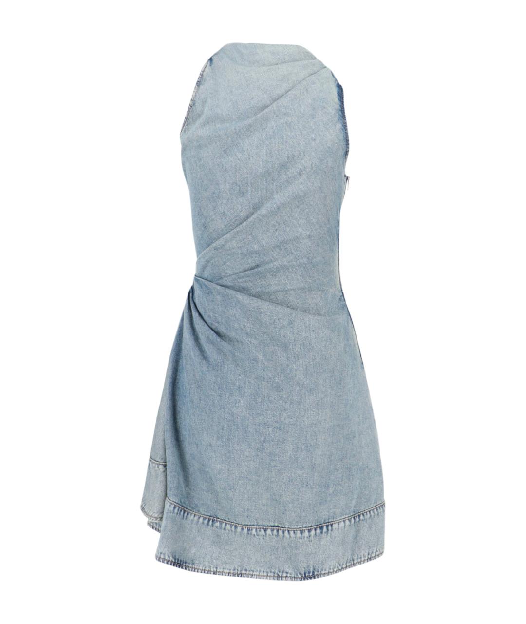 ALEXANDER MCQUEEN Синее хлопковое платье, фото 2