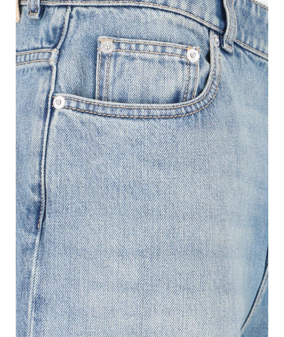 ALEXANDER MCQUEEN Голубые хлопковые прямые джинсы, фото 4