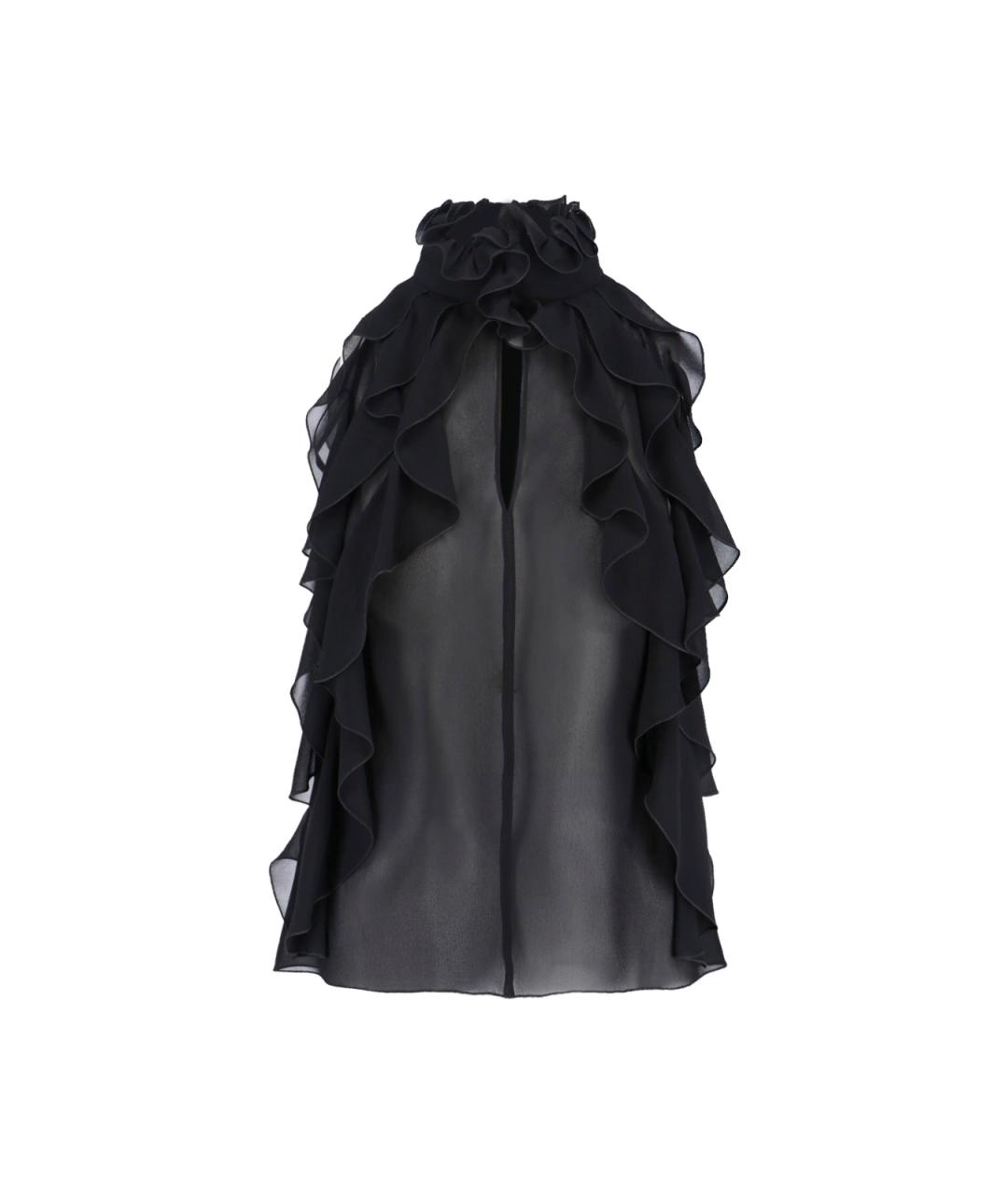 ALEXANDER MCQUEEN Черная шелковая блузы, фото 1