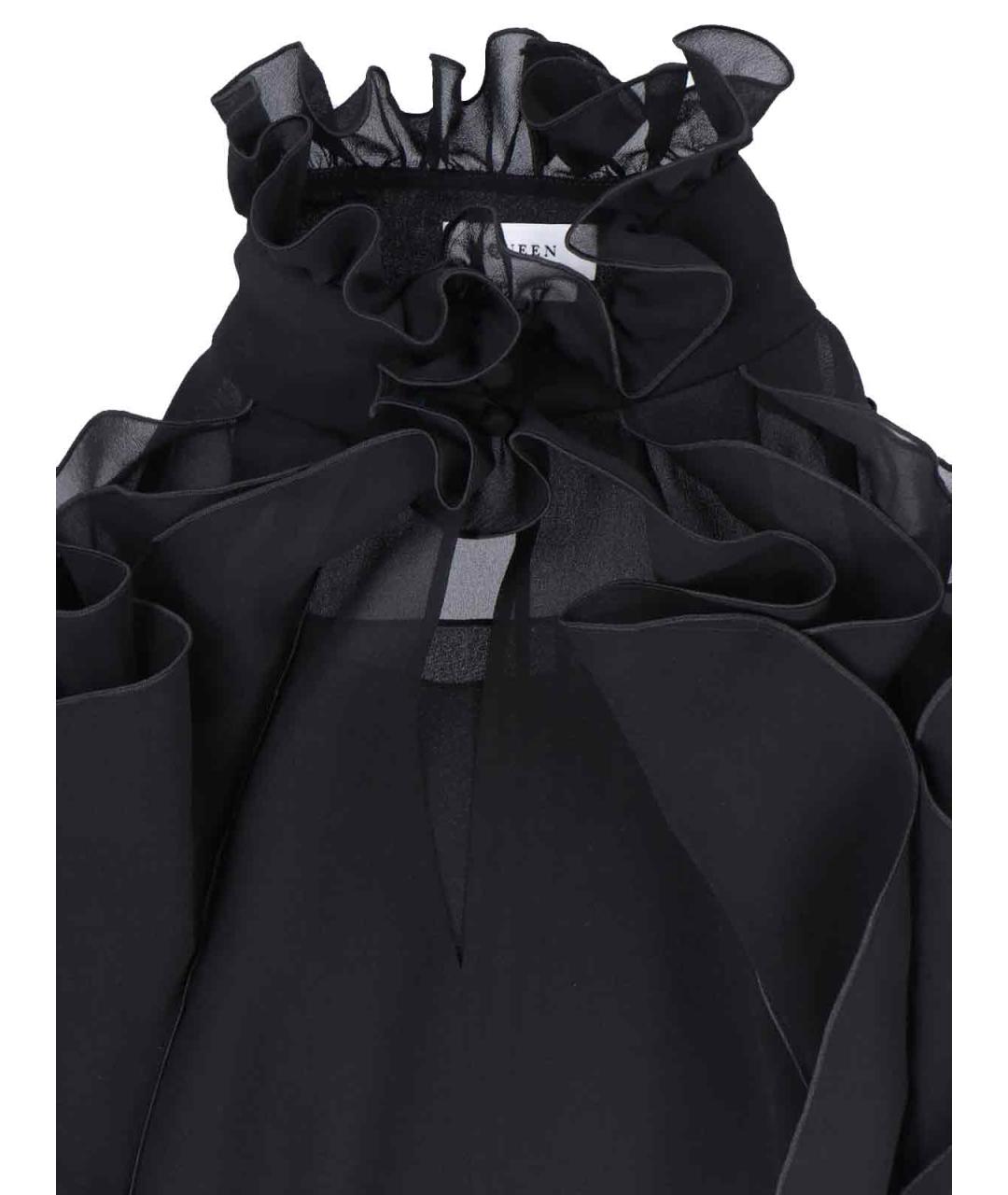 ALEXANDER MCQUEEN Черная шелковая блузы, фото 3