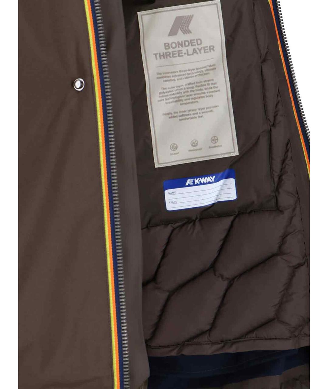 K-WAY Коричневая полиэстеровая куртка, фото 5