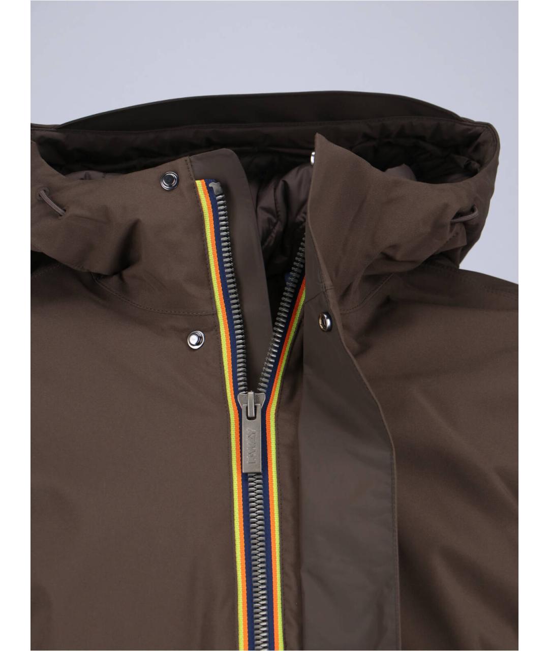 K-WAY Коричневая полиэстеровая куртка, фото 4