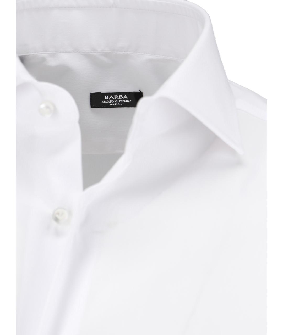 BARBA Белая хлопковая классическая рубашка, фото 3