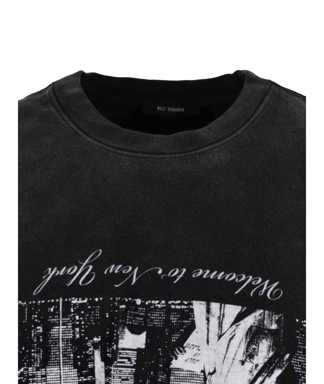 WILLY CHAVARRIA Черная хлопковая футболка, фото 3