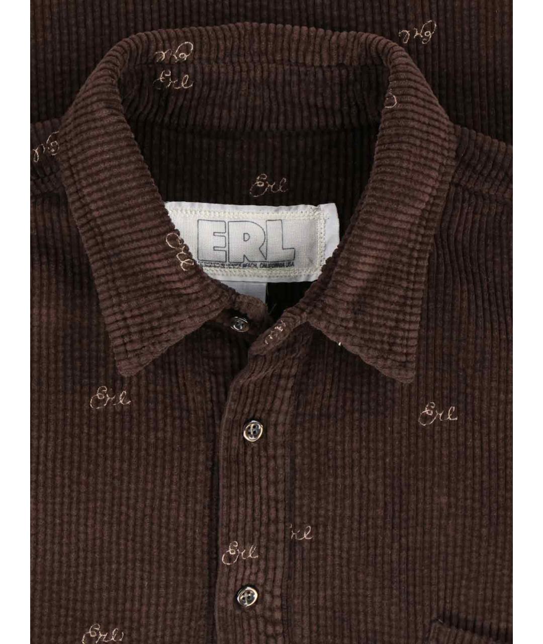 ERL Коричневая хлопковая рубашка, фото 3