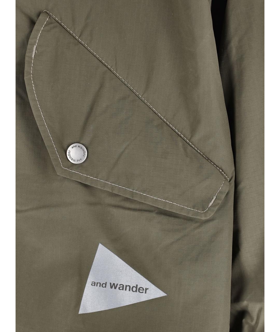 AND WANDER Зеленая полиэстеровая парка, фото 3