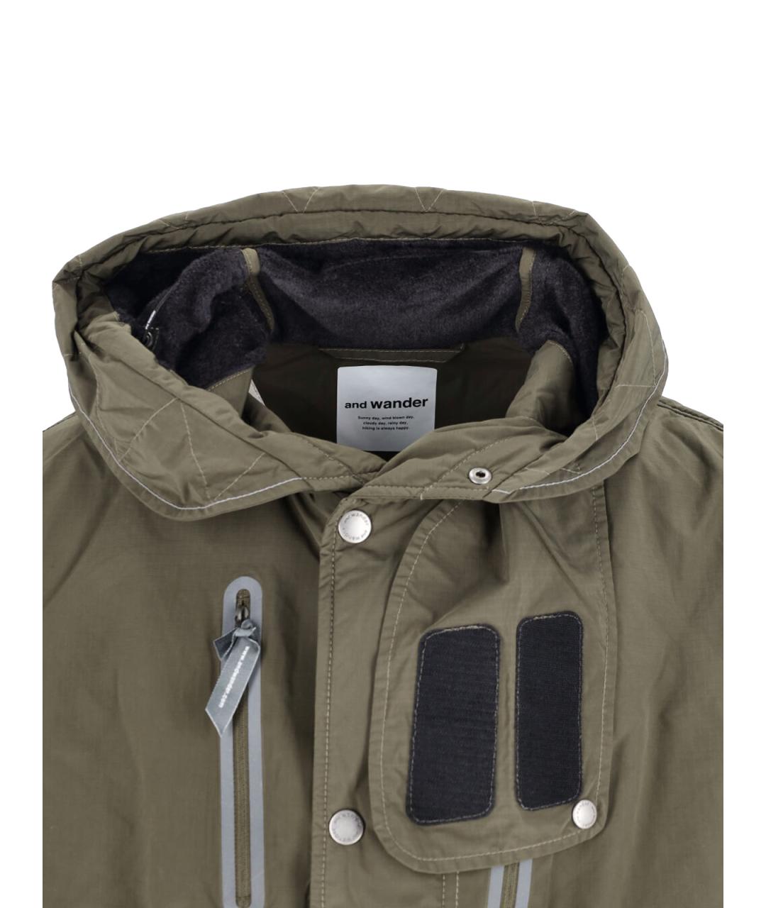 AND WANDER Зеленая полиэстеровая парка, фото 4