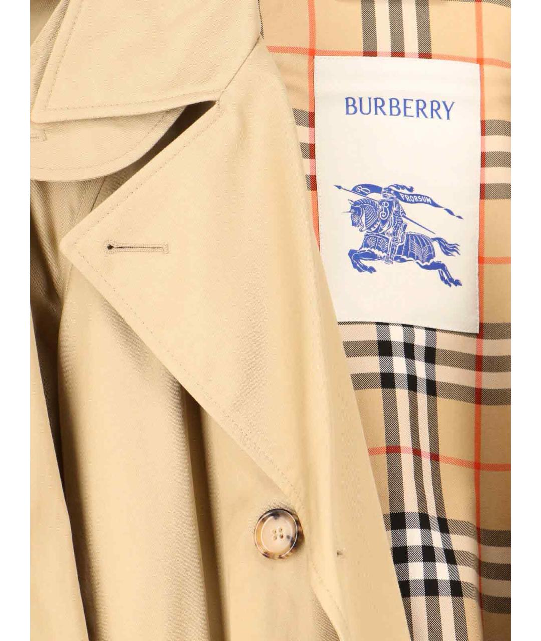BURBERRY Бежевый хлопковый тренч/плащ, фото 5