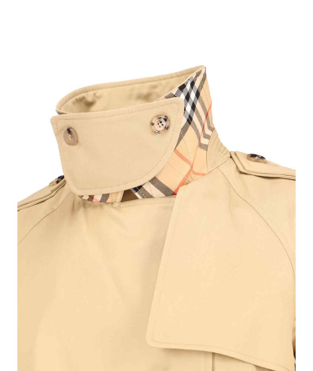 BURBERRY Бежевый хлопковый тренч/плащ, фото 4