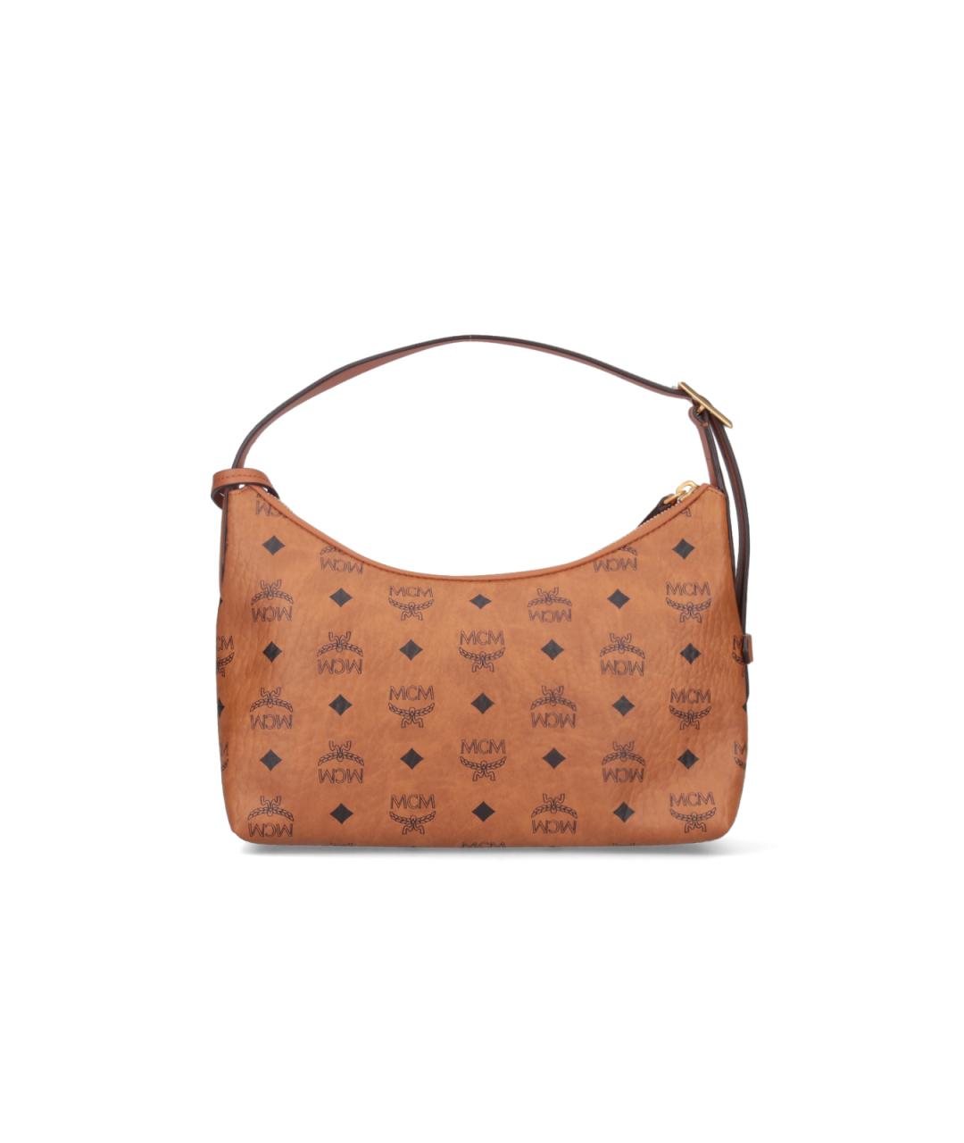 MCM Коричневая сумка с короткими ручками из искусственной кожи, фото 3
