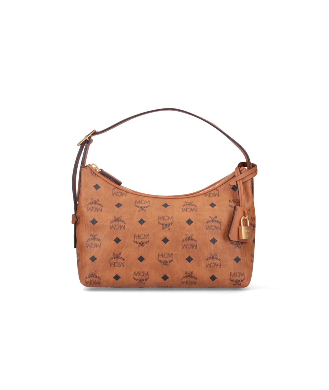 MCM Коричневая сумка с короткими ручками из искусственной кожи, фото 1