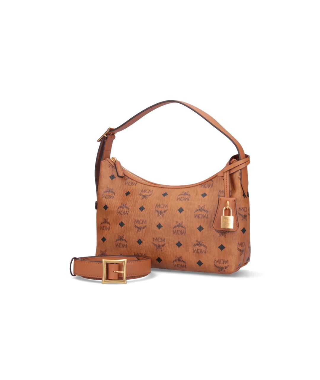 MCM Коричневая сумка с короткими ручками из искусственной кожи, фото 2