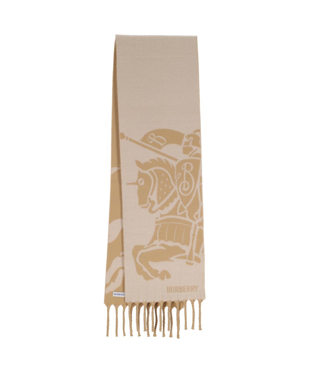 BURBERRY Бежевый шерстяной шарф, фото 1