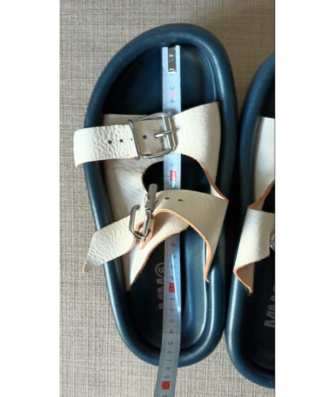 MM6 MAISON MARGIELA Мульти кожаные шлепанцы, фото 7