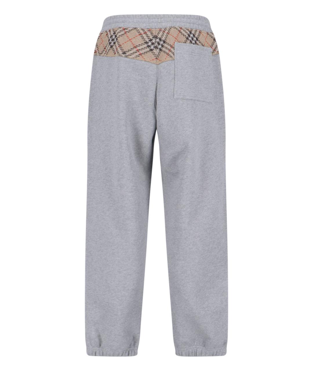 BURBERRY Серые хлопковые повседневные брюки, фото 2