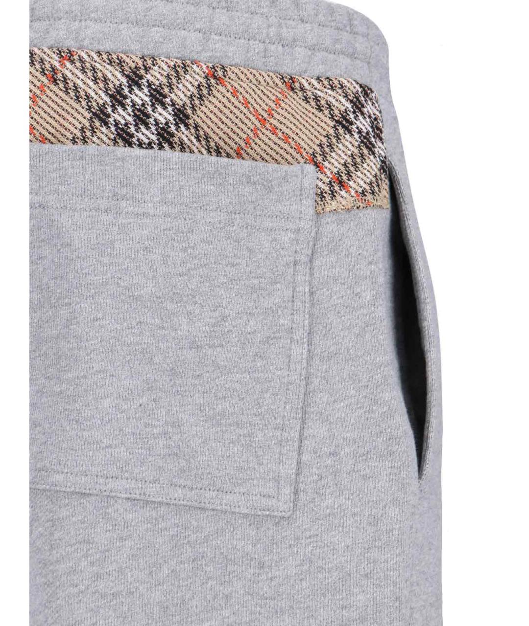 BURBERRY Серые хлопковые повседневные брюки, фото 5