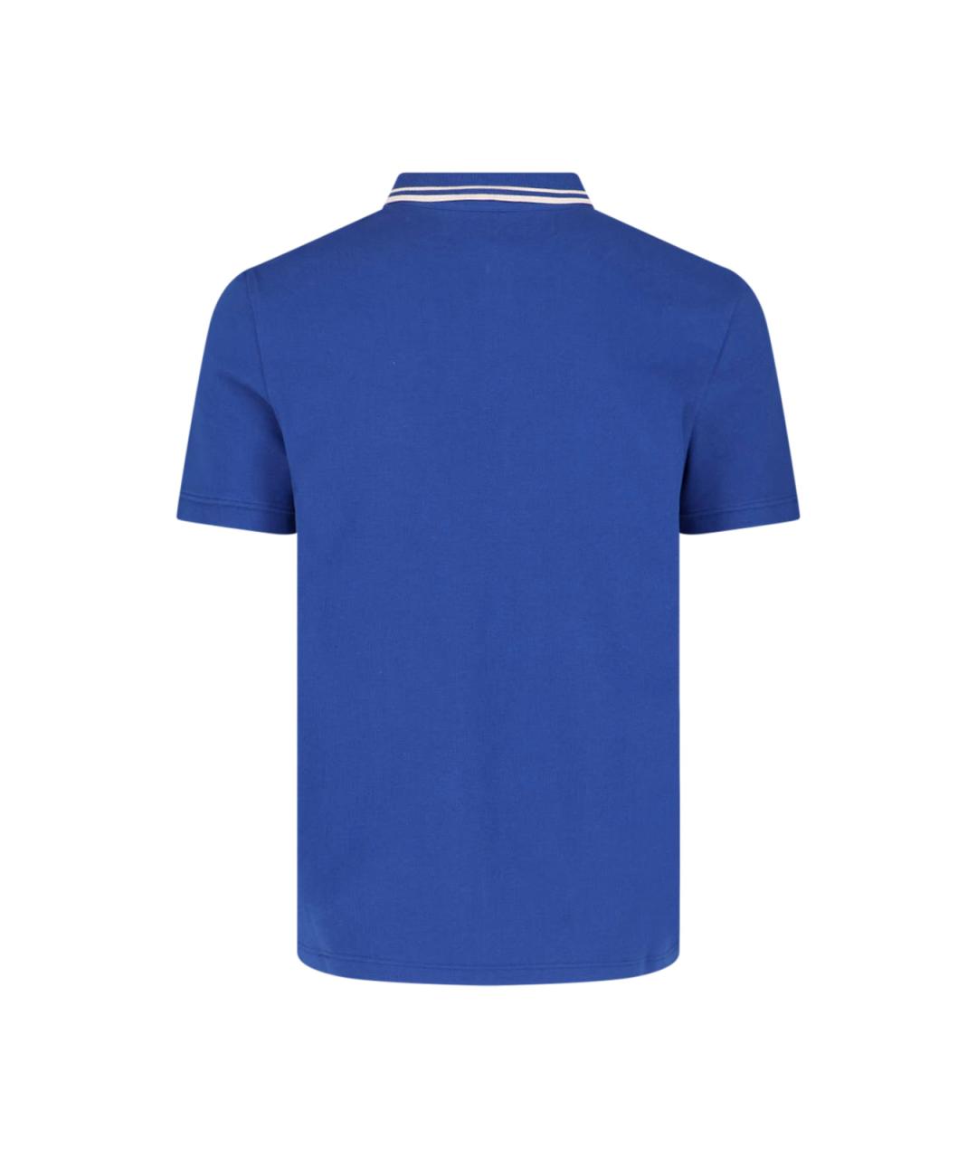 VALENTINO Синее хлопковое поло с коротким рукавом, фото 2