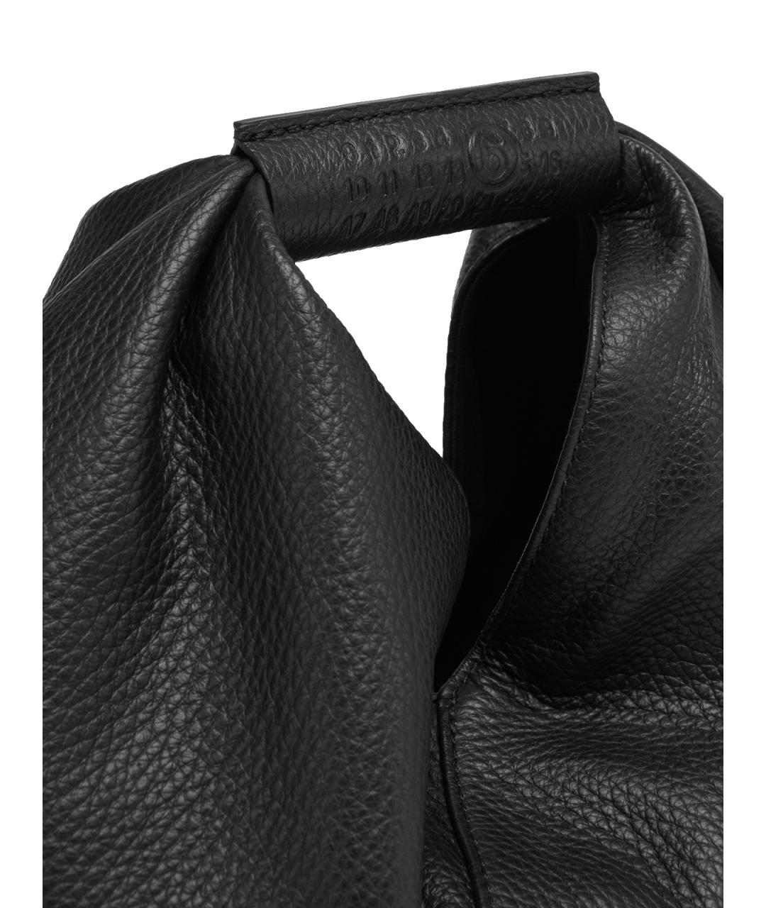 MM6 MAISON MARGIELA Черная кожаная сумка тоут, фото 4
