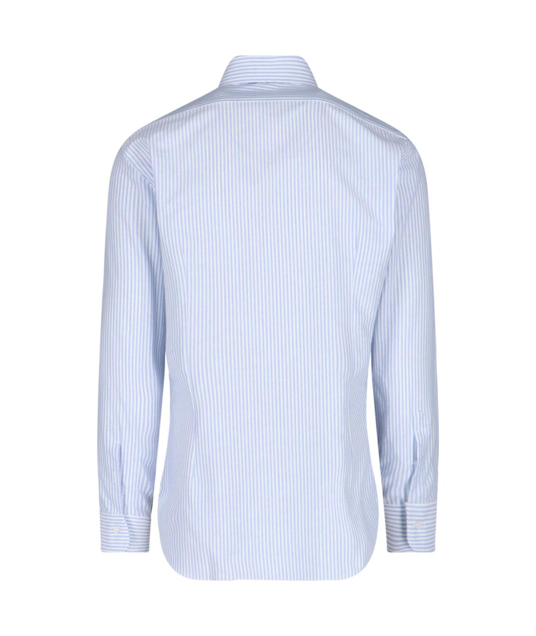 BARBA Голубая хлопковая кэжуал рубашка, фото 2