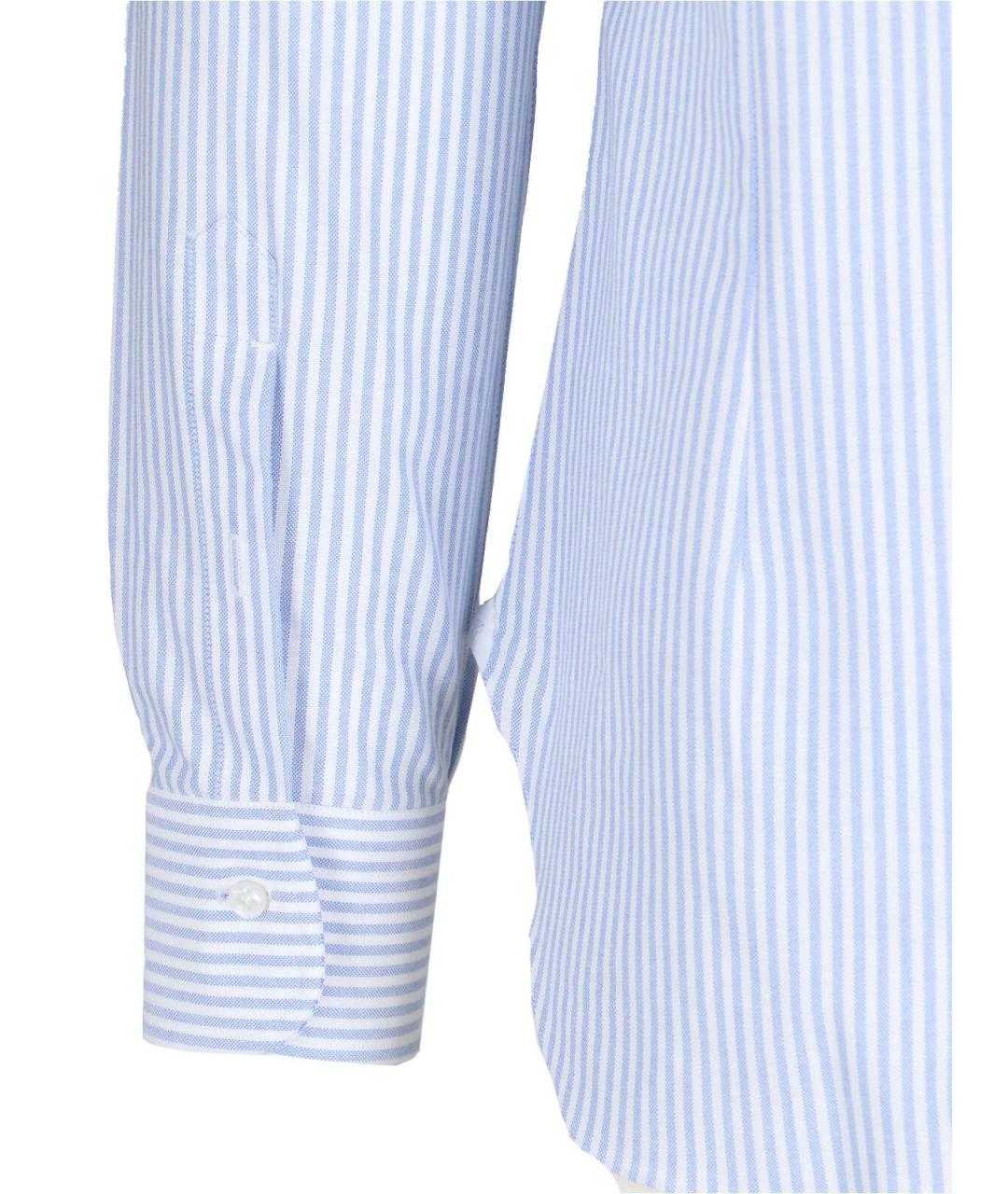 BARBA Голубая хлопковая кэжуал рубашка, фото 3