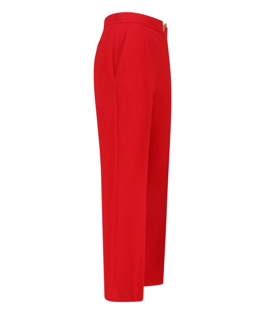 VALENTINO Красные прямые брюки, фото 3