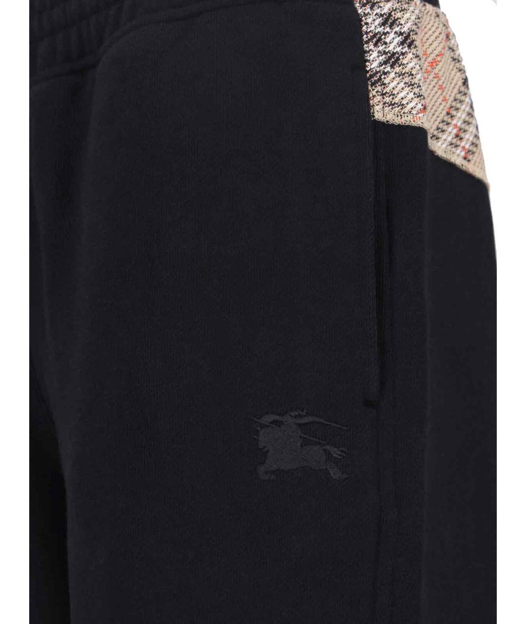 BURBERRY Черные хлопковые повседневные брюки, фото 4
