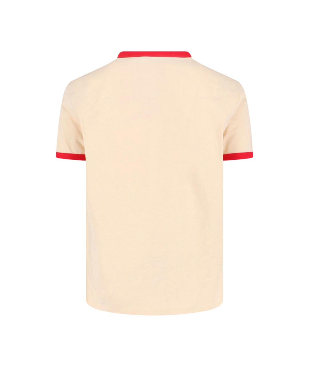 VALENTINO Бежевая хлопковая футболка, фото 2