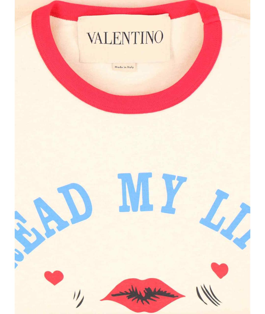VALENTINO Бежевая хлопковая футболка, фото 3