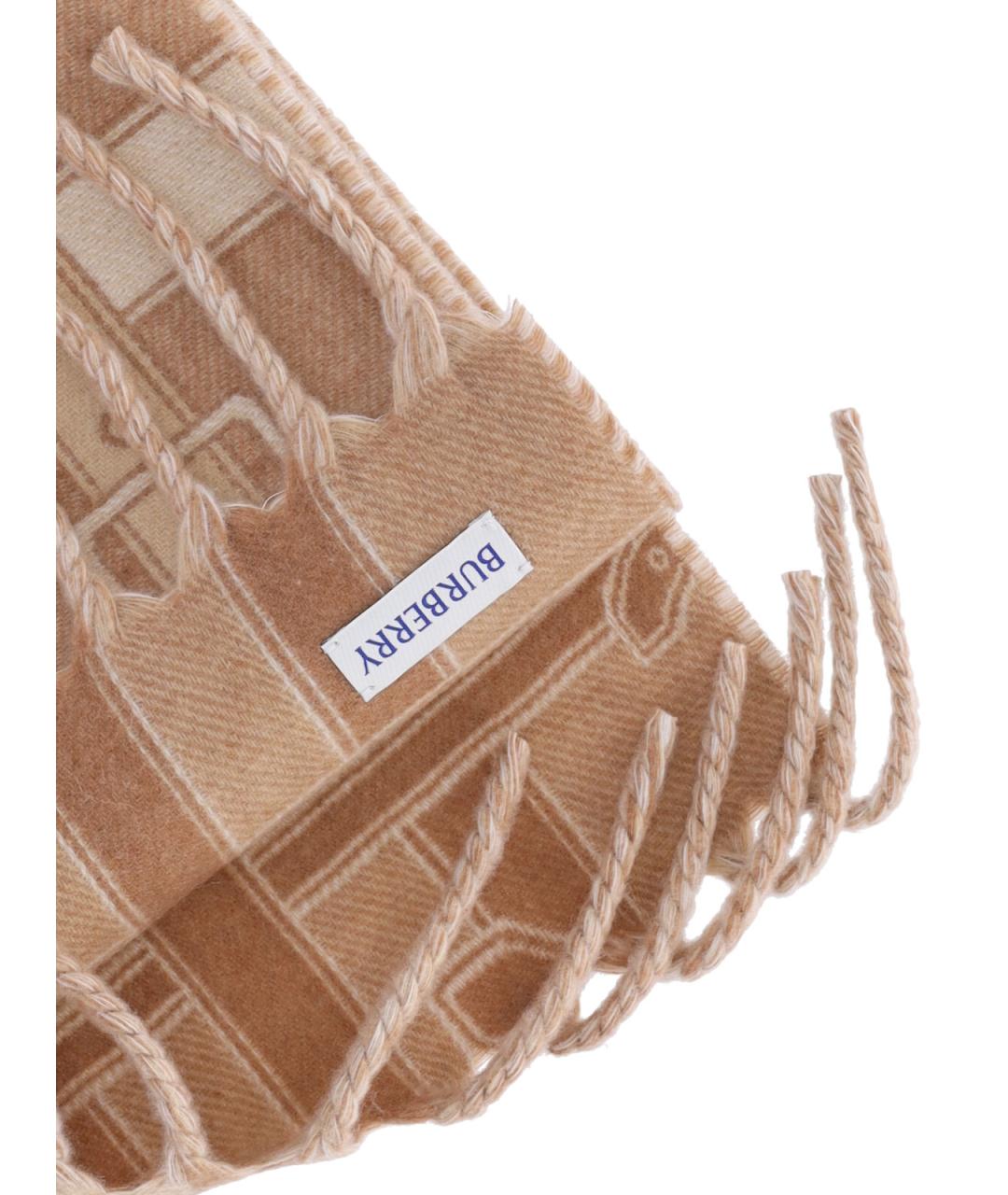 BURBERRY Бежевый кашемировый шарф, фото 3