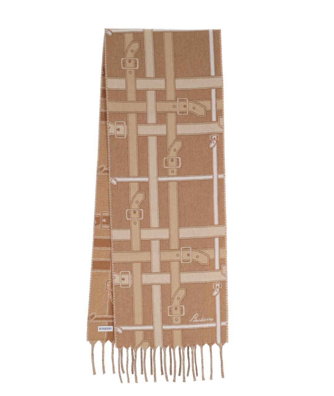 BURBERRY Бежевый кашемировый шарф, фото 1