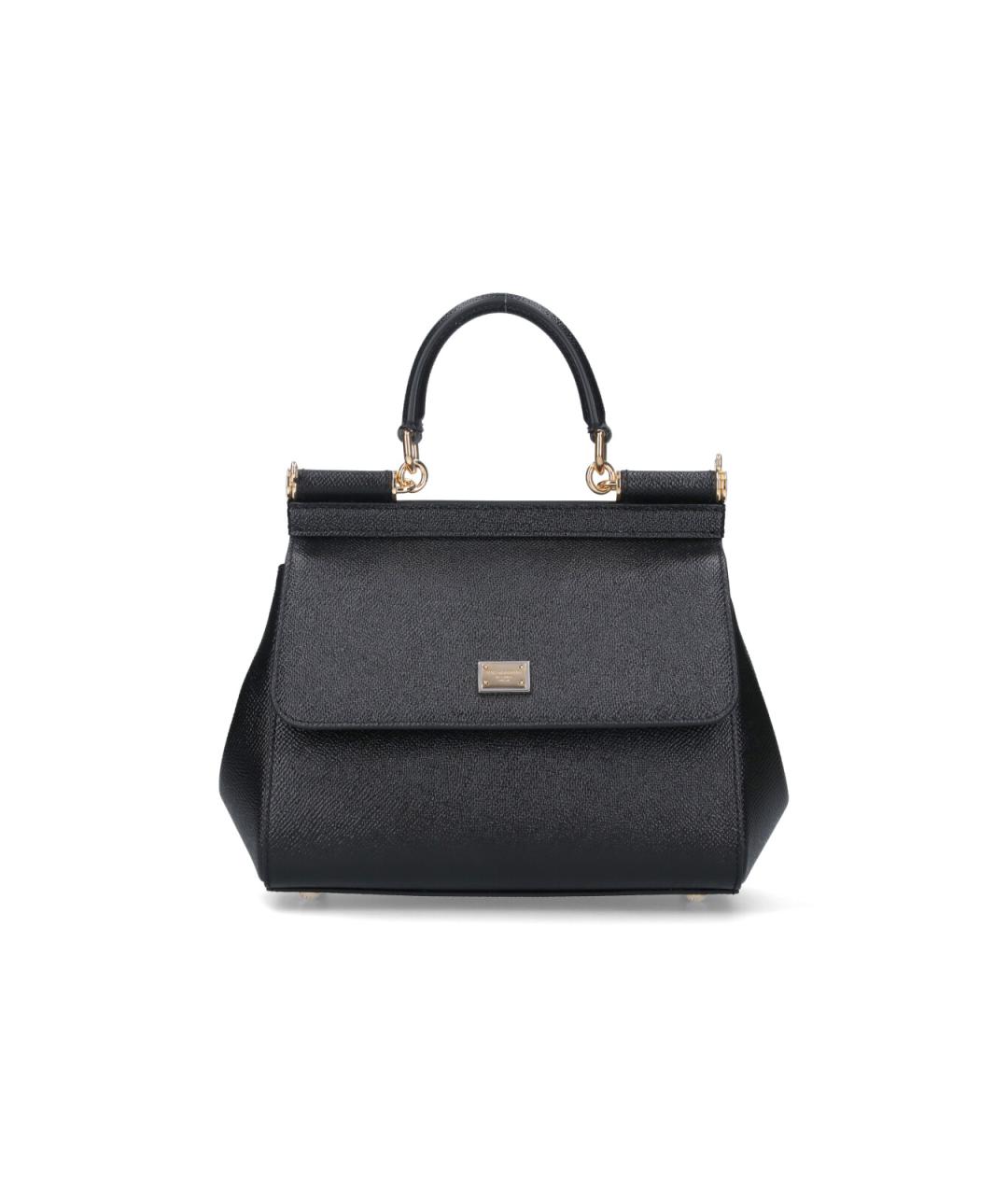 DOLCE&GABBANA Черная кожаная сумка через плечо, фото 1