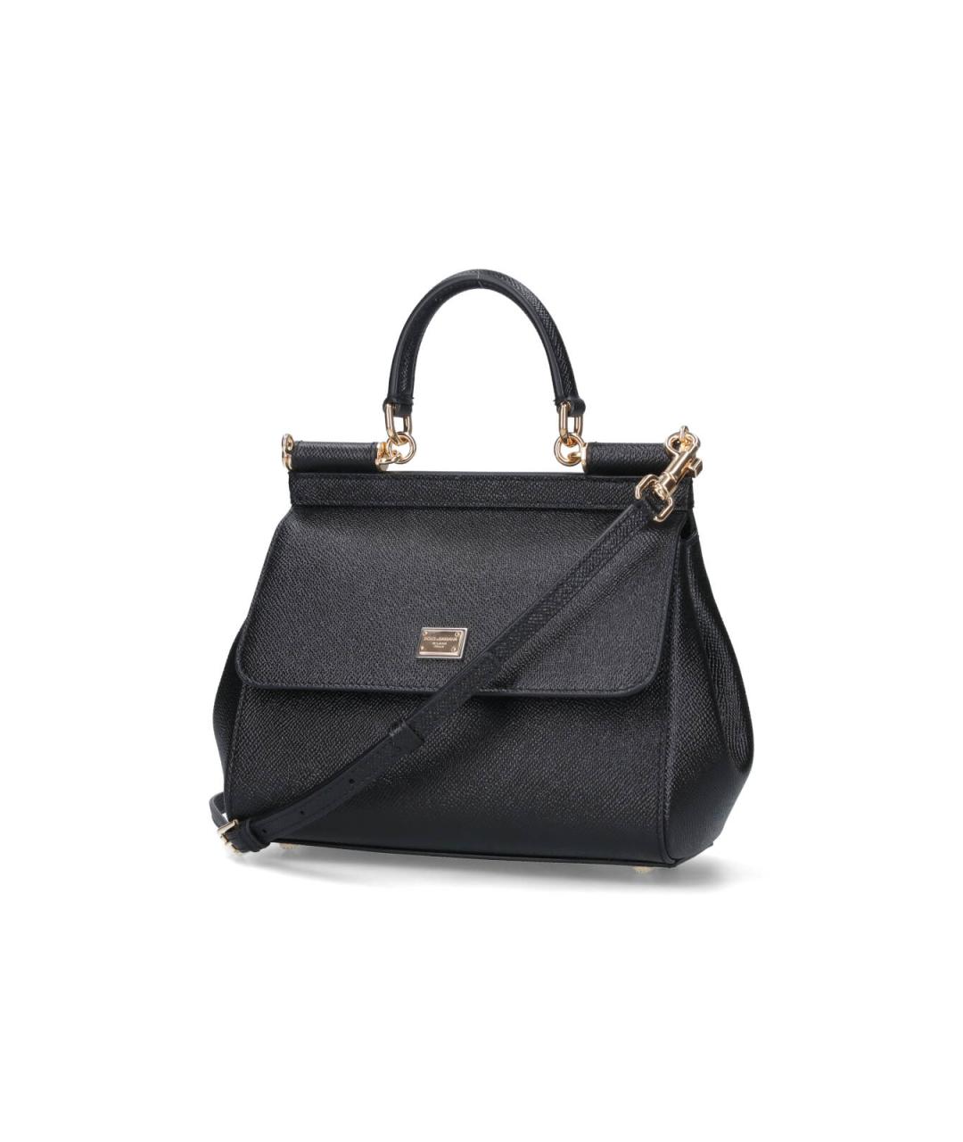 DOLCE&GABBANA Черная кожаная сумка через плечо, фото 2