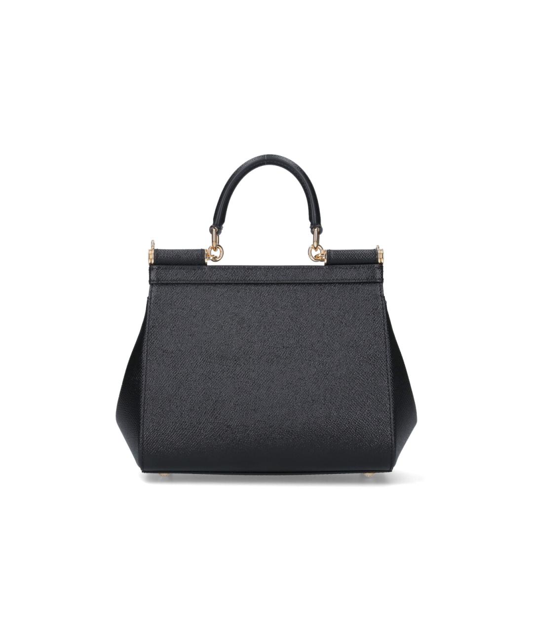 DOLCE&GABBANA Черная кожаная сумка через плечо, фото 3