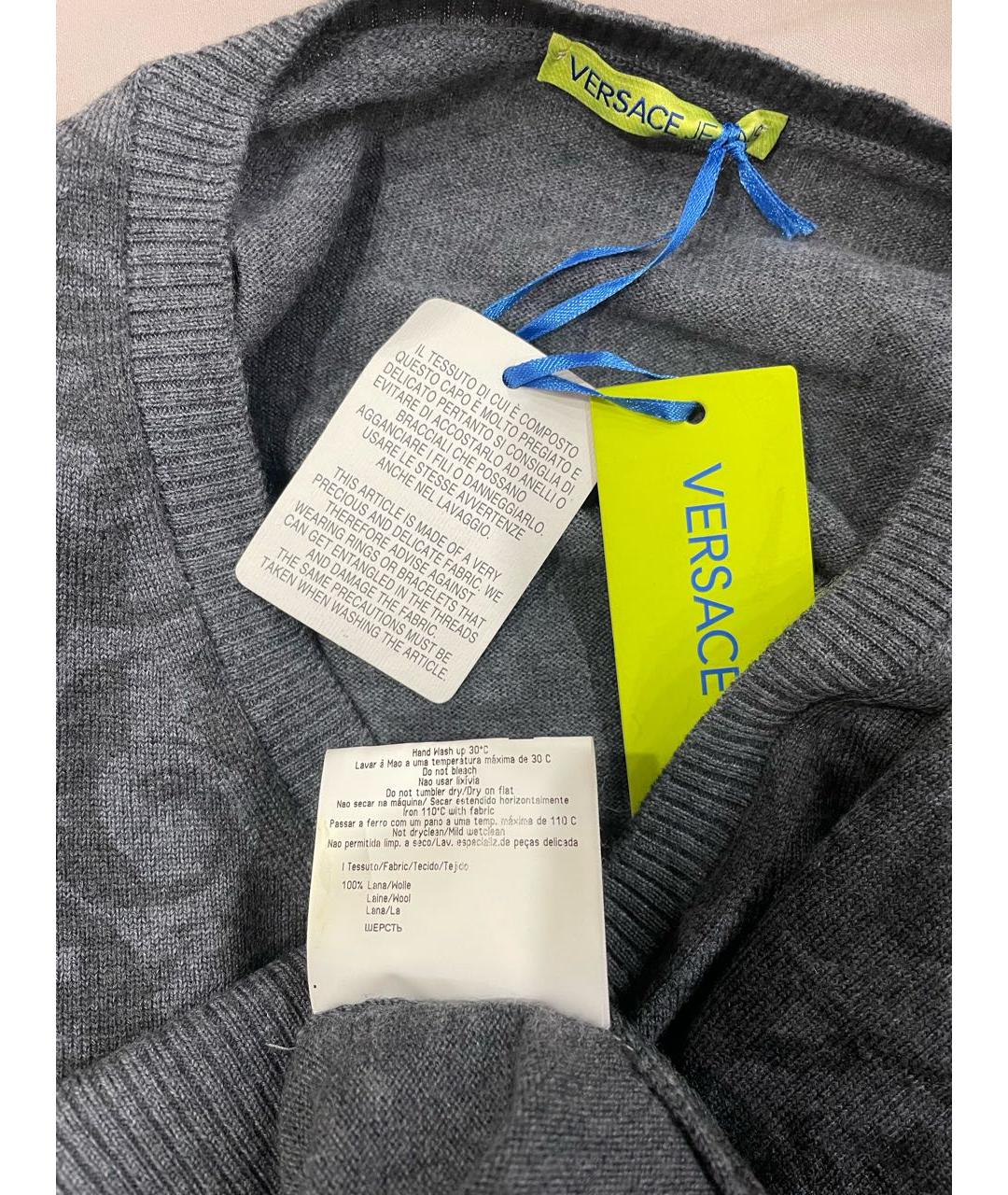 VERSACE JEANS COUTURE Антрацитовый шерстяной джемпер / свитер, фото 6