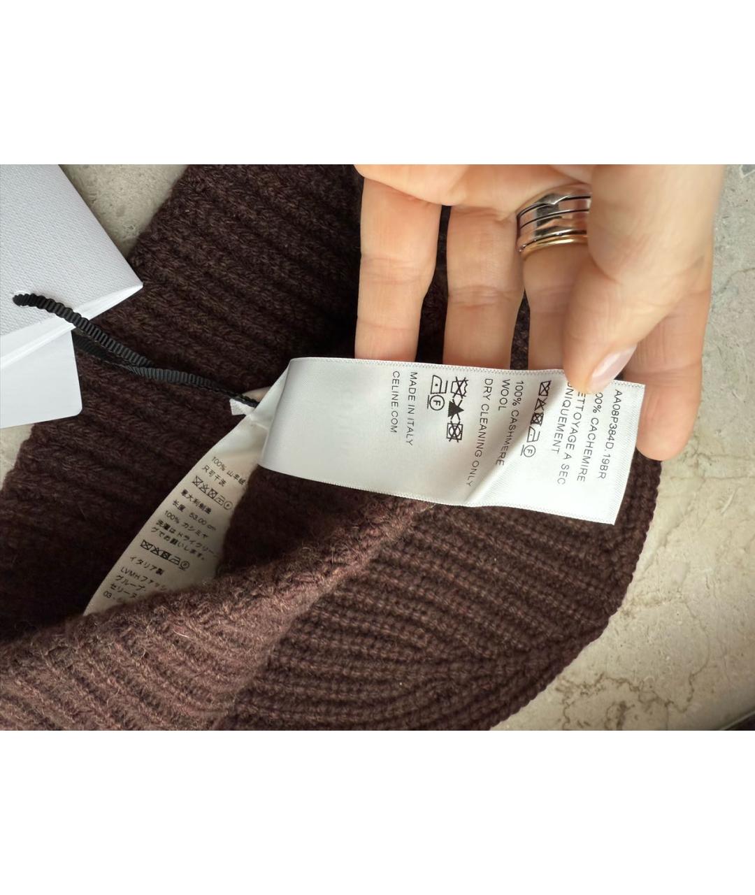 CELINE Коричневая кашемировая шапка, фото 4