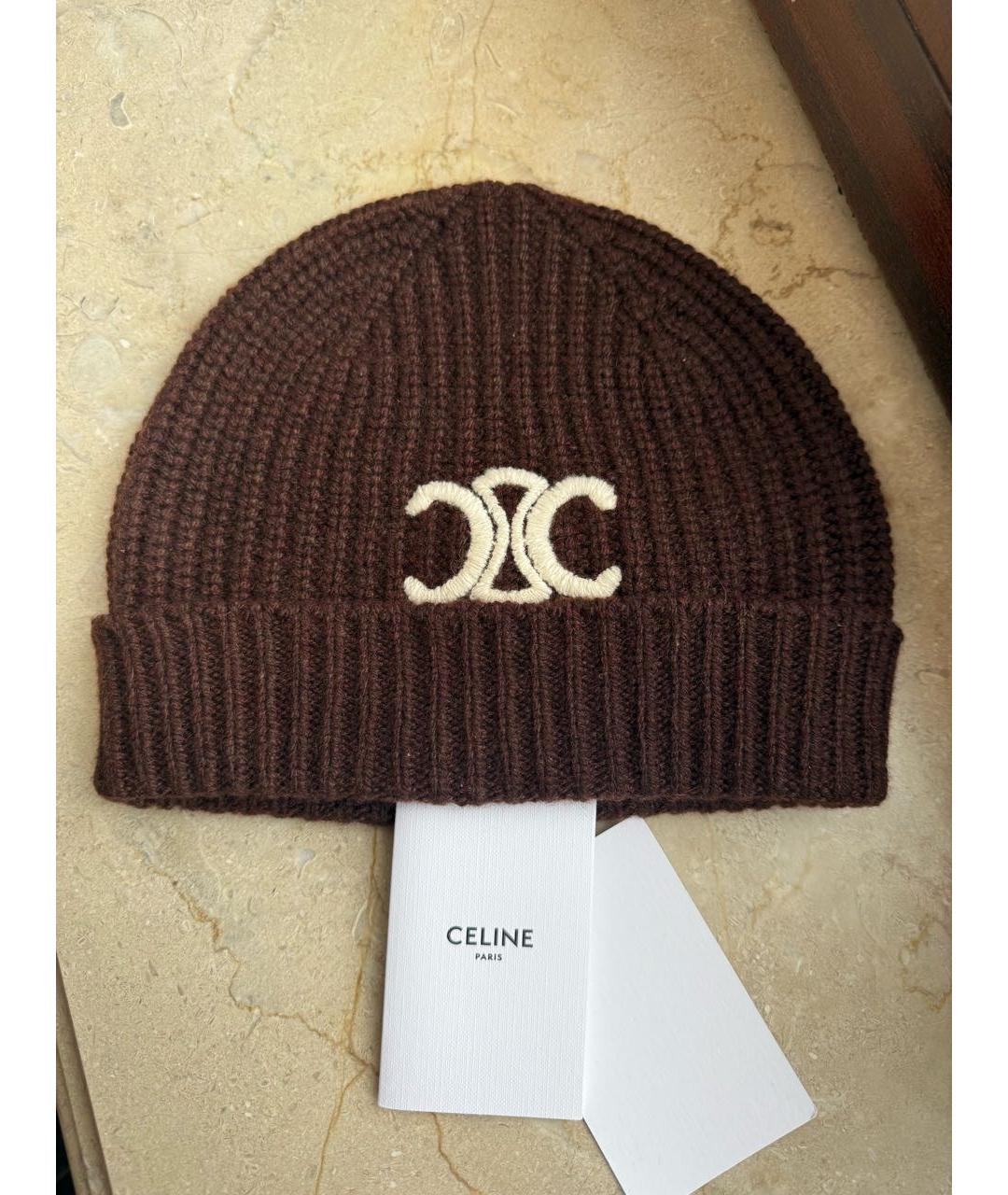 CELINE Коричневая кашемировая шапка, фото 7