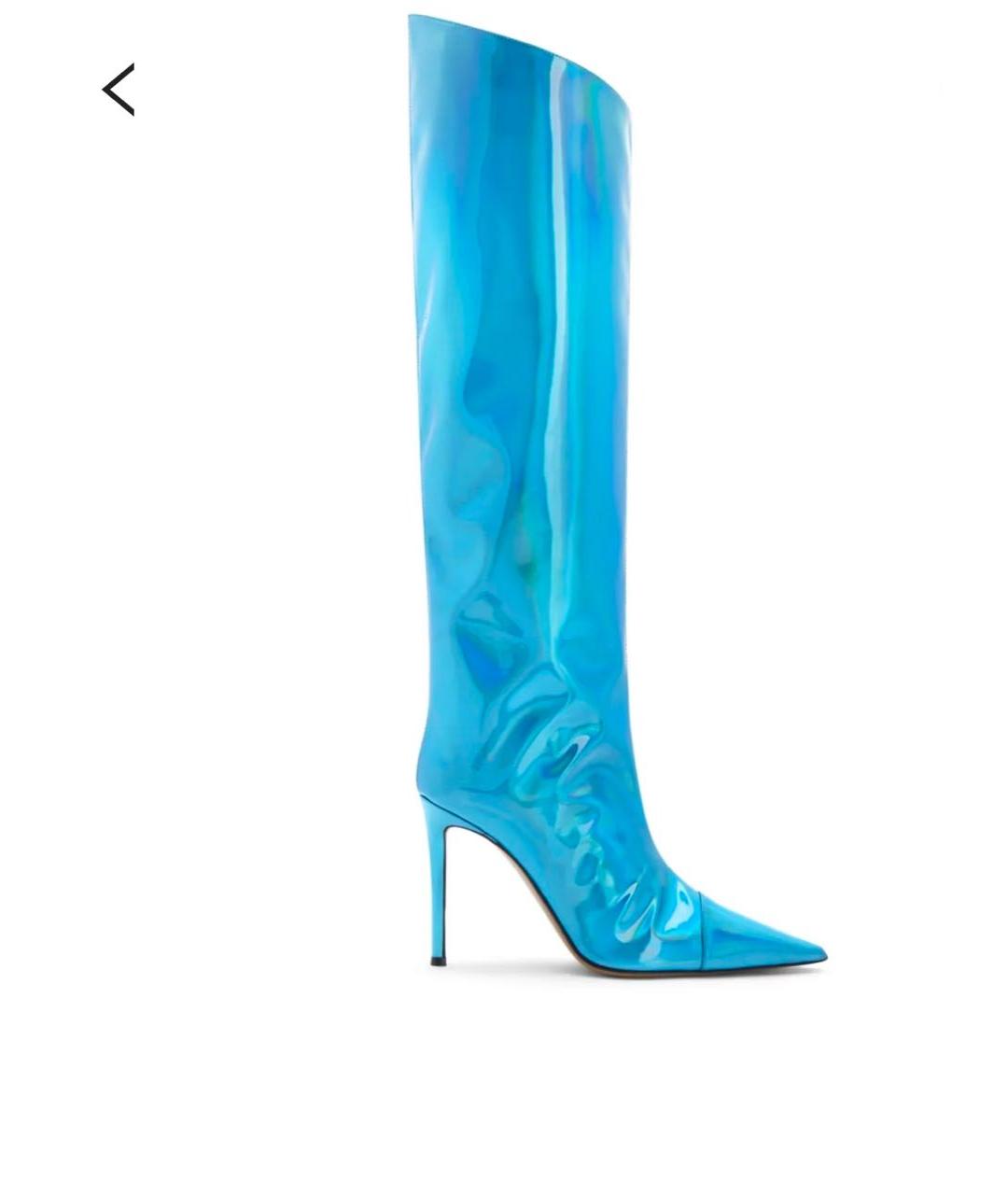 ALEXANDRE VAUTHIER Голубые кожаные сапоги, фото 6