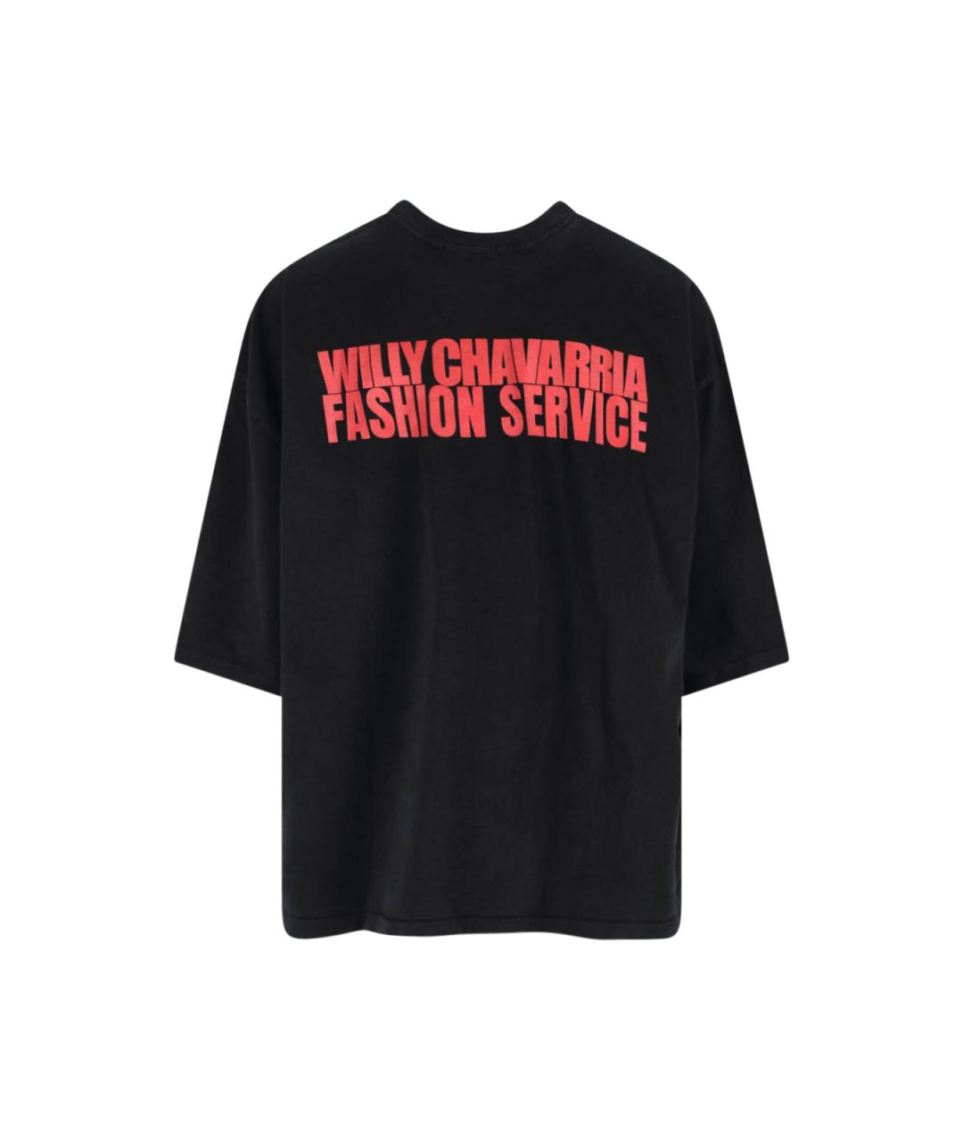 WILLY CHAVARRIA Черная хлопковая футболка, фото 2