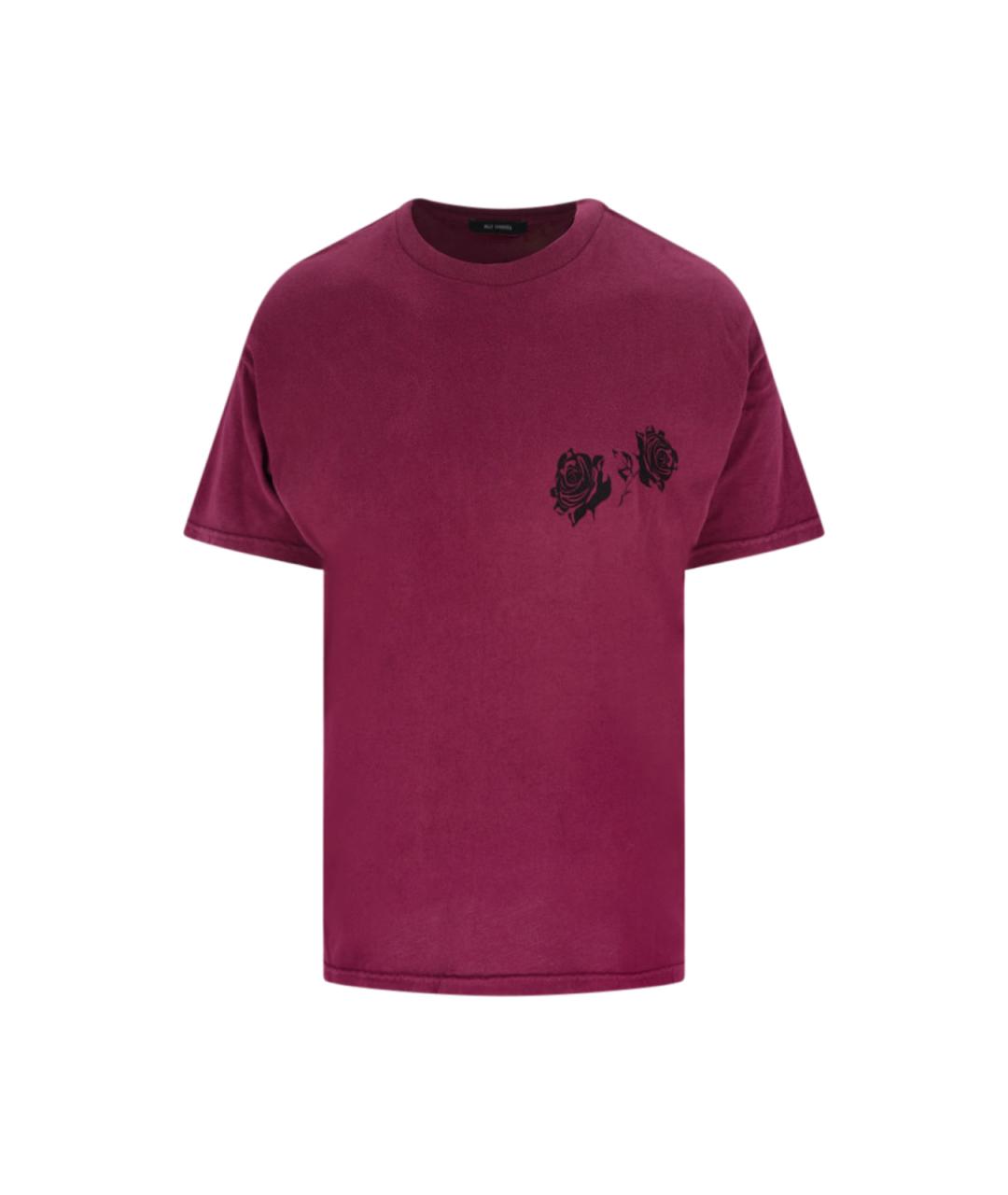 WILLY CHAVARRIA Бордовая хлопковая футболка, фото 1