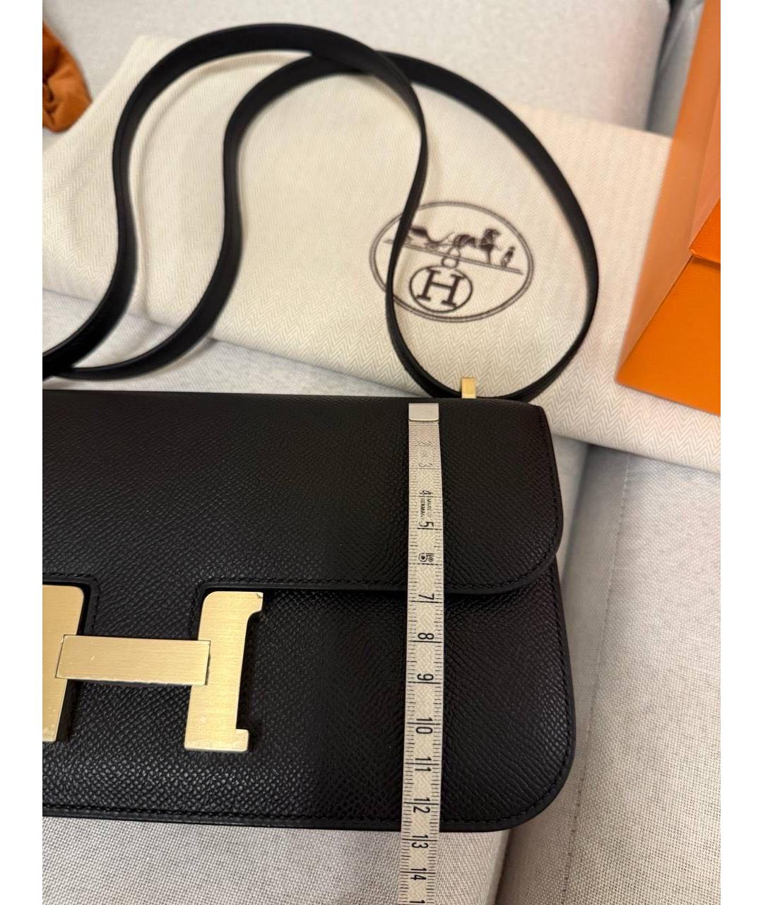 HERMES Черная кожаная сумка через плечо, фото 5