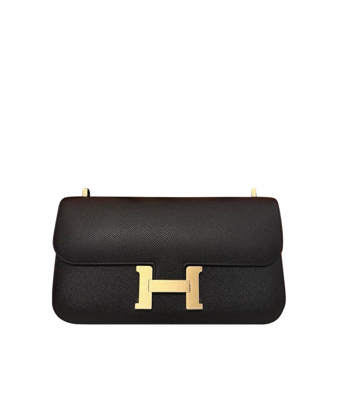 HERMES Черная кожаная сумка через плечо, фото 1