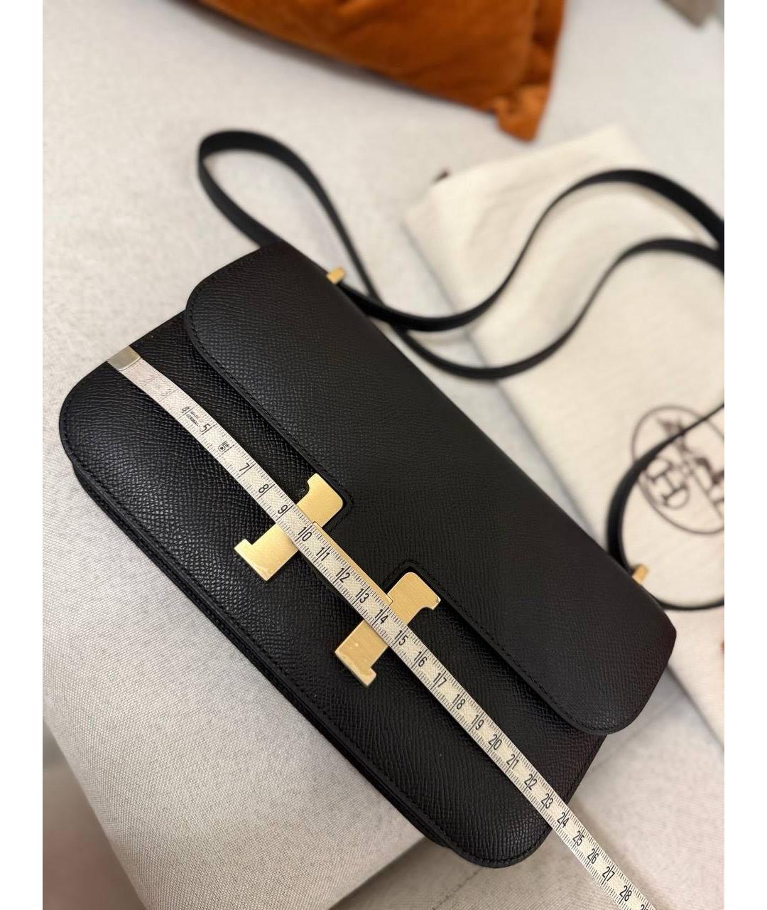HERMES Черная кожаная сумка через плечо, фото 6