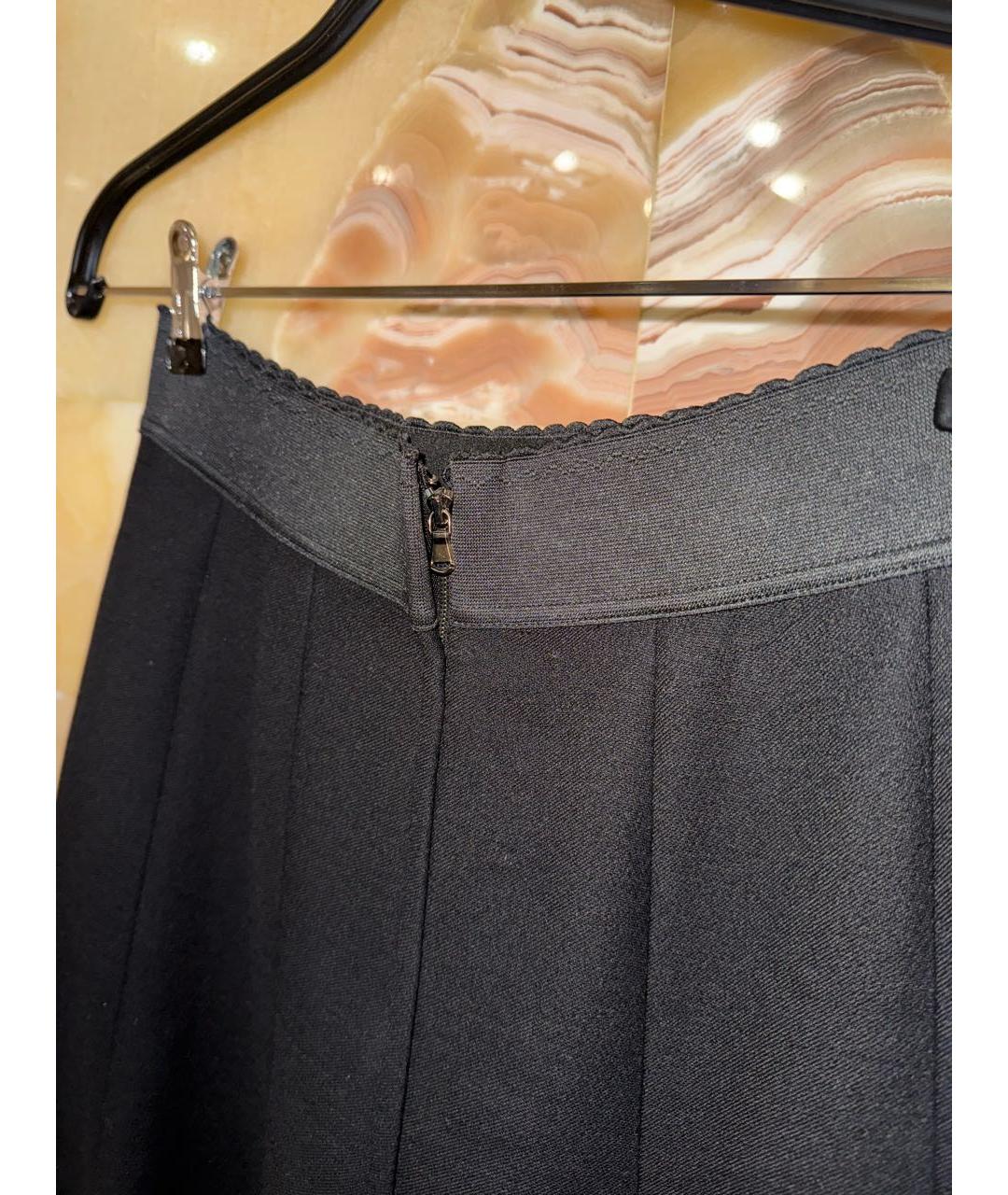 DOLCE&GABBANA Черная шерстяная юбка миди, фото 4