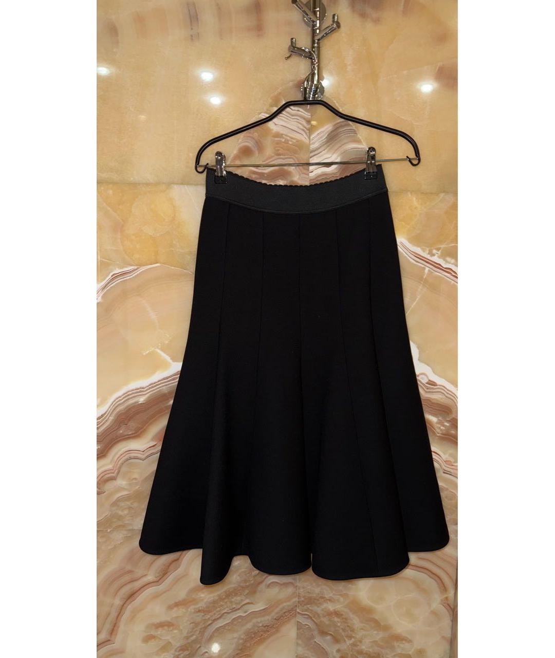 DOLCE&GABBANA Черная шерстяная юбка миди, фото 7