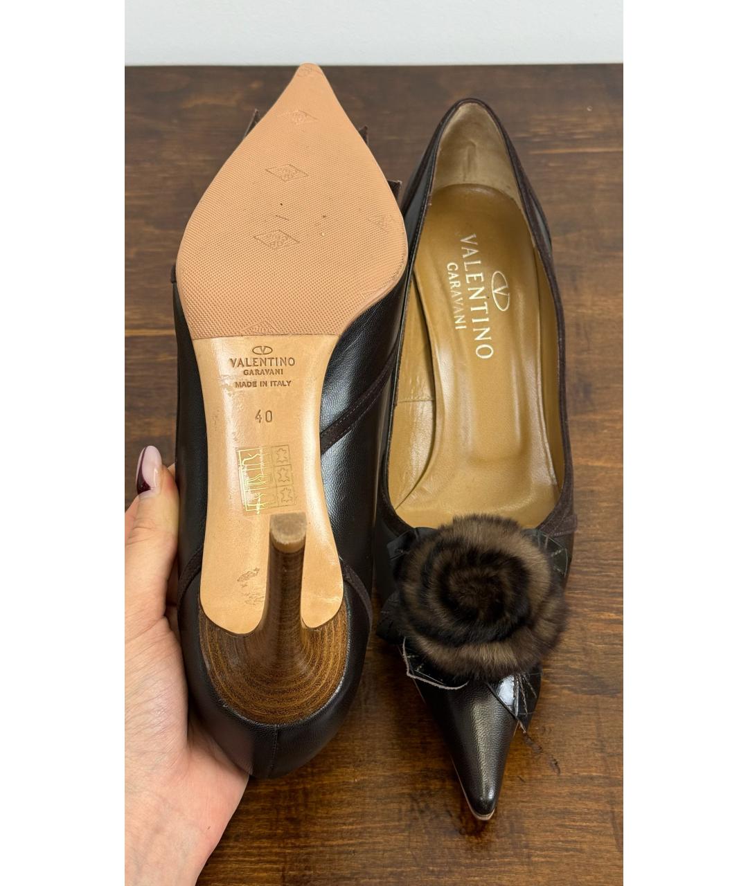 VALENTINO Коричневые кожаные туфли, фото 5