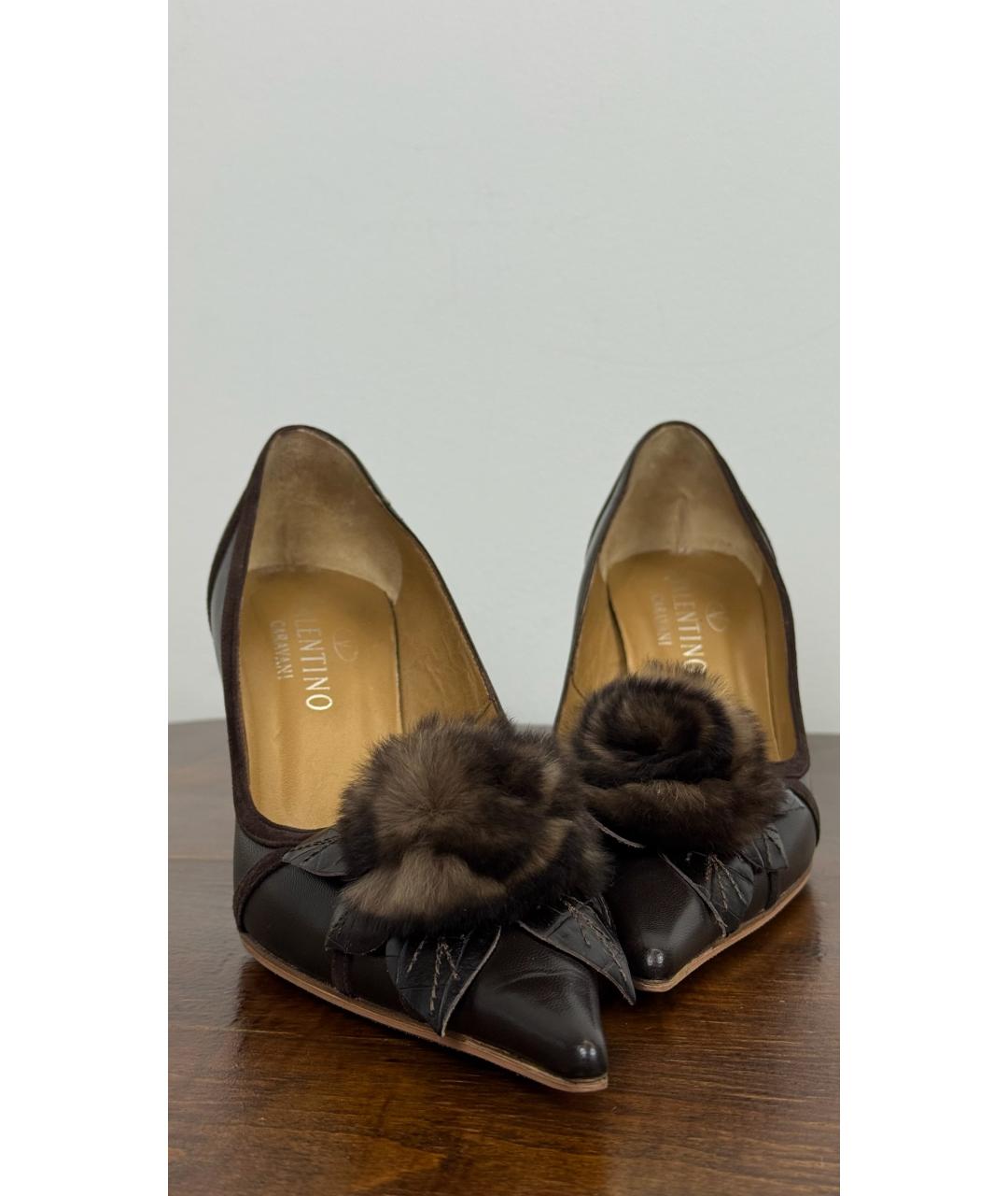 VALENTINO Коричневые кожаные туфли, фото 3