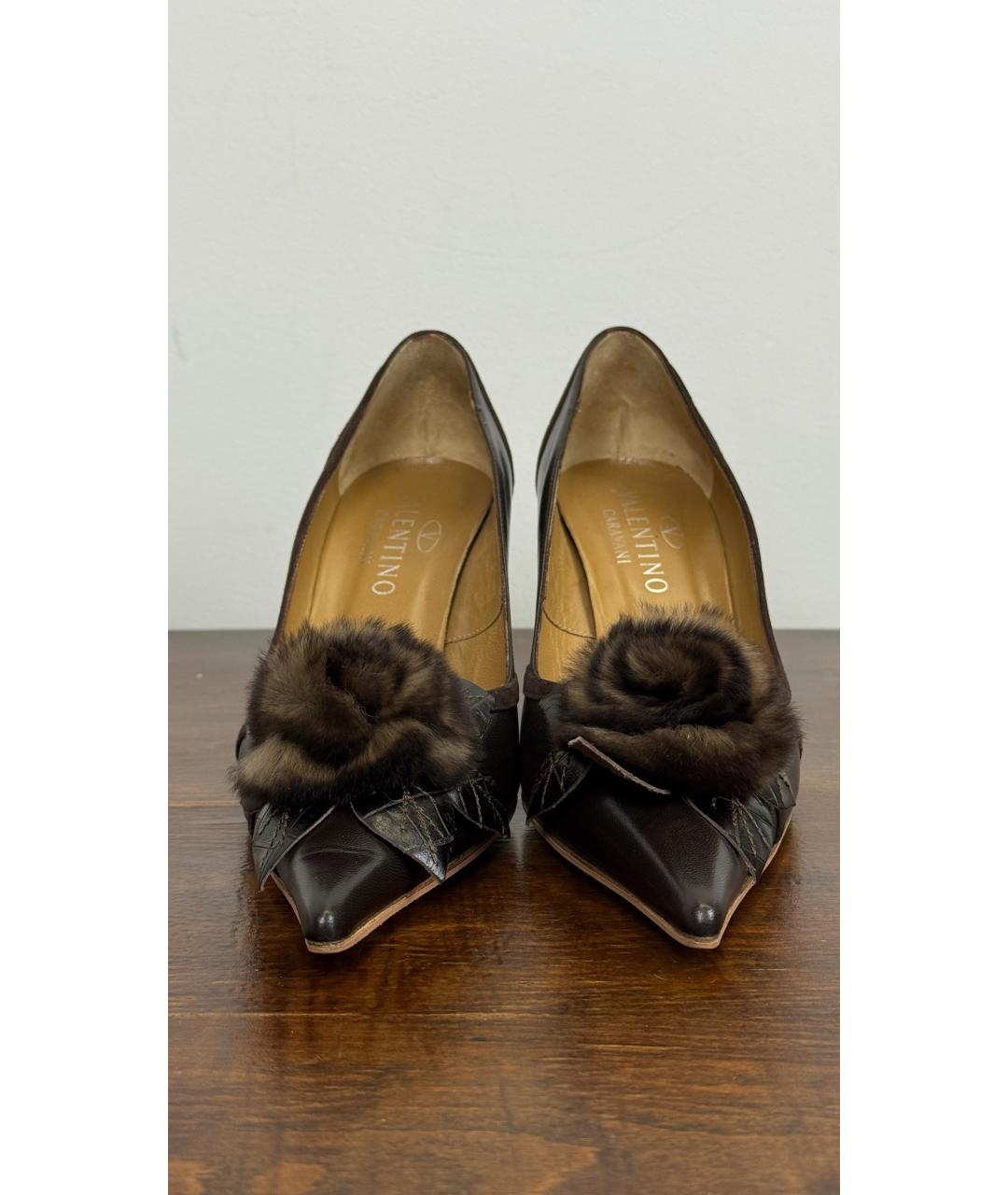 VALENTINO Коричневые кожаные туфли, фото 2