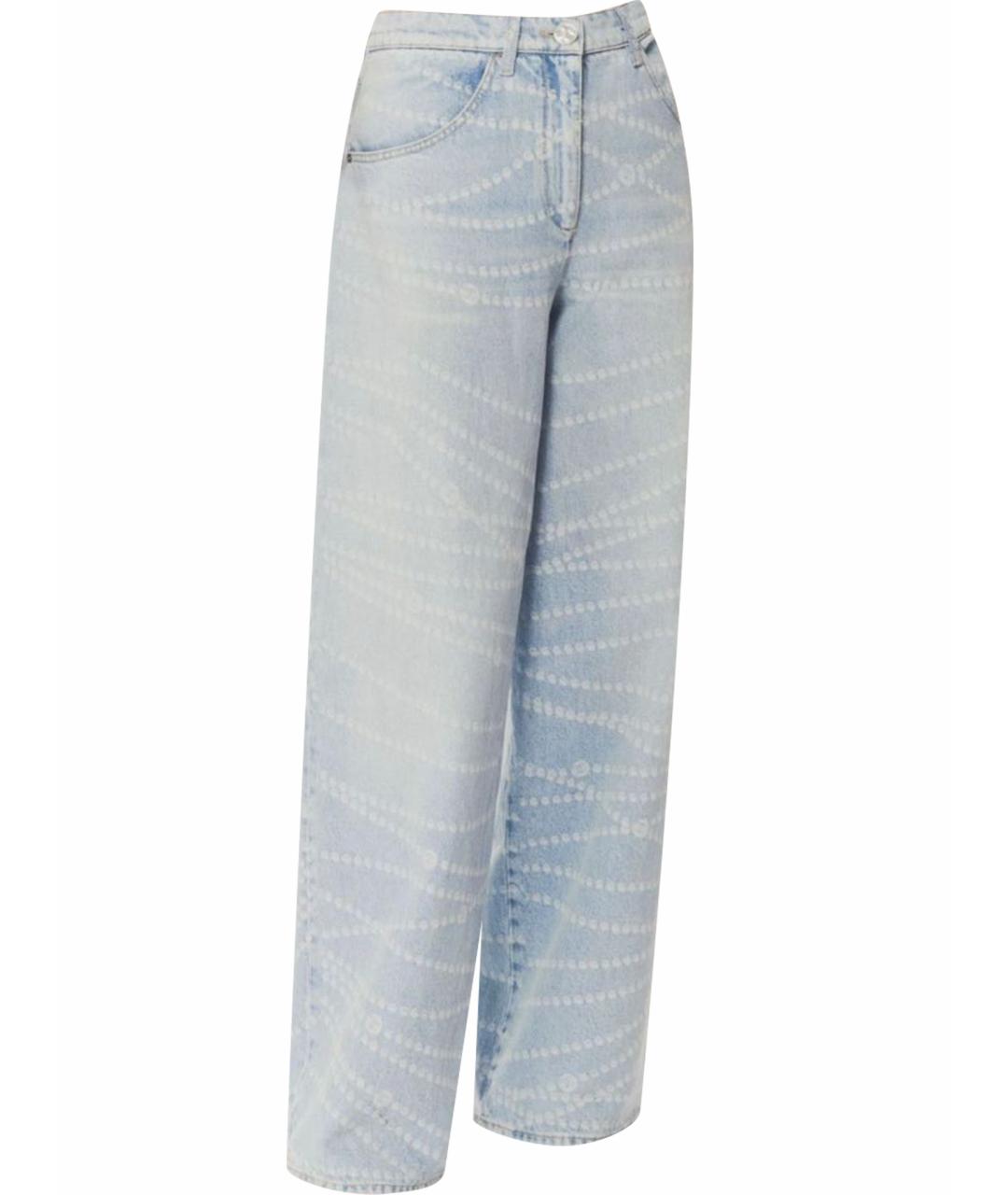CHANEL Голубые хлопковые прямые джинсы, фото 1